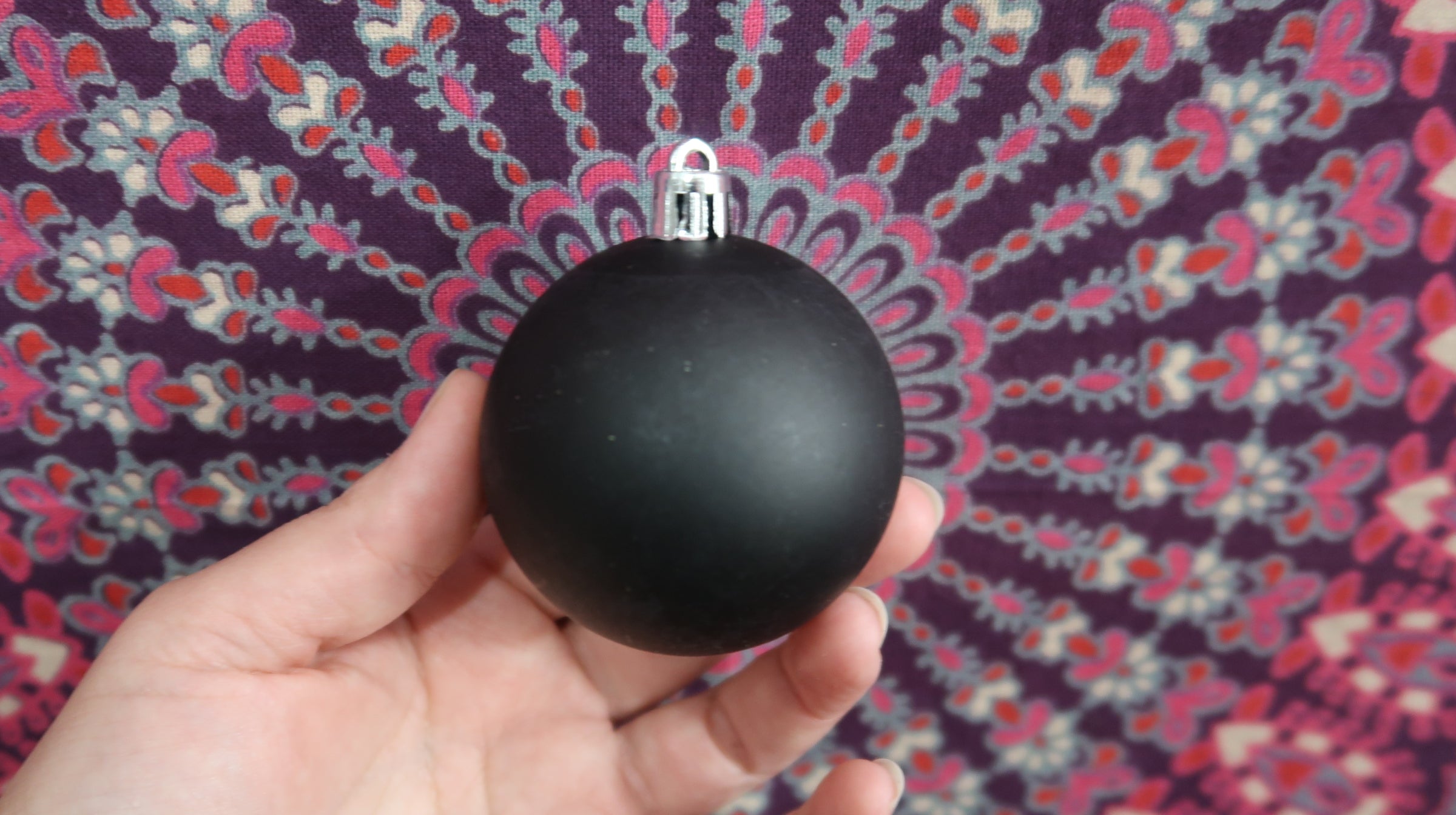 Black, matte, Christmas ornament balls, dot mandala blank image 4