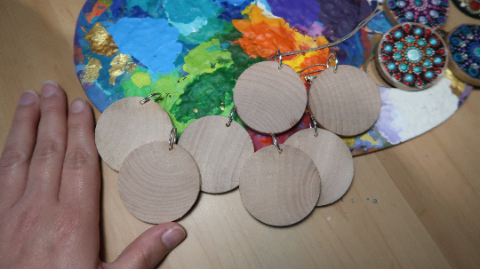 2" Blank Dot Mandala Wooden Pendant Lydia May image 3