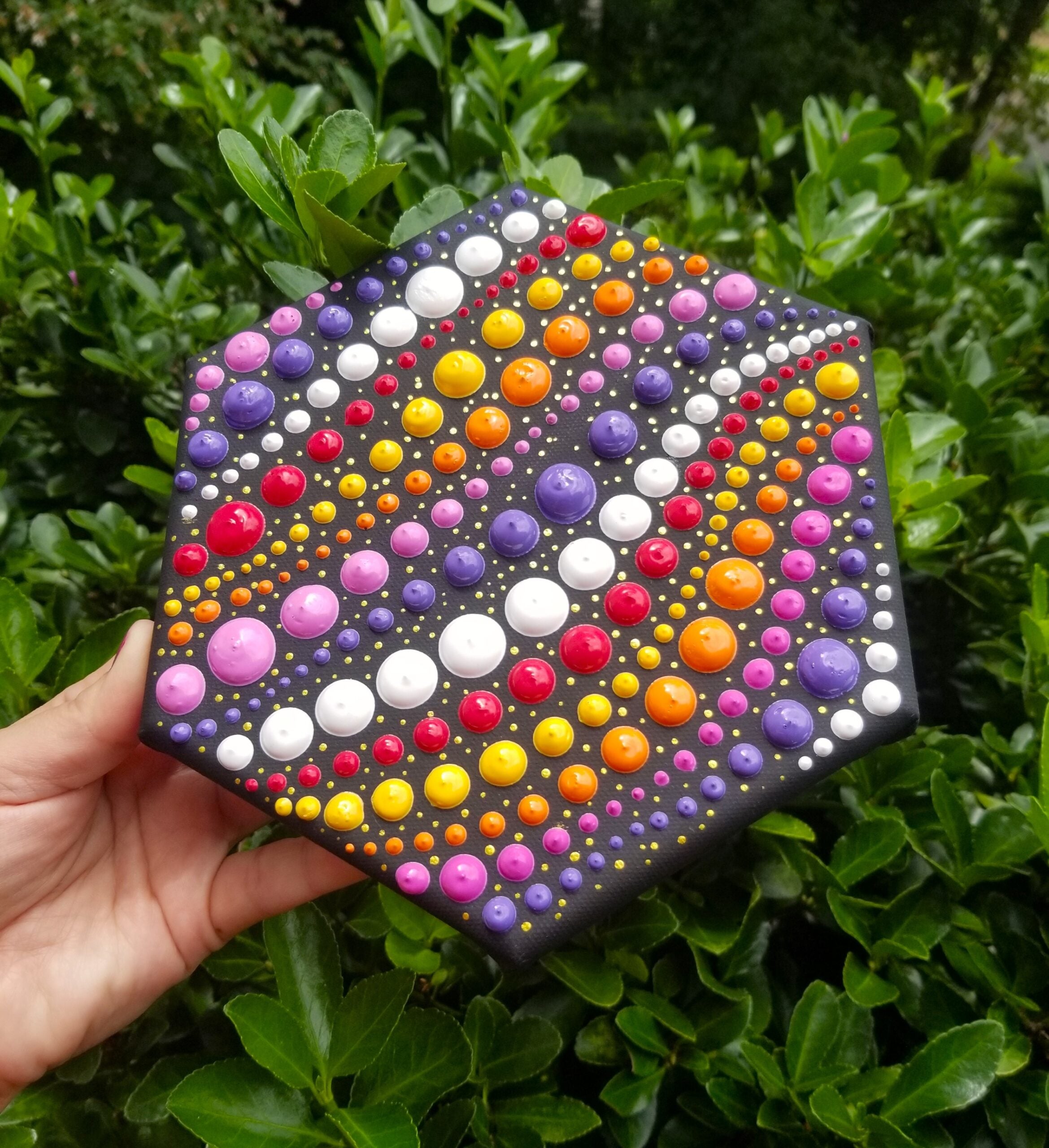 Jumbo Dot Art Hexagon Canvas By Lydia May image 4