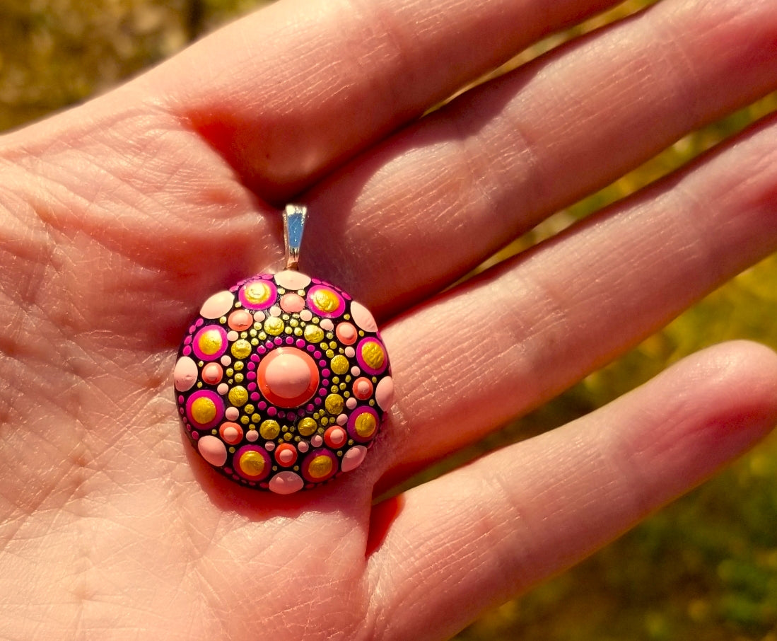 CUSTOM ORDER 1" Dot Mandala Wooden Pendant BY Lydia May image 2