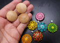 1" Rounded Blank Dot Mandala Wooden Pendant Lydia May image 0