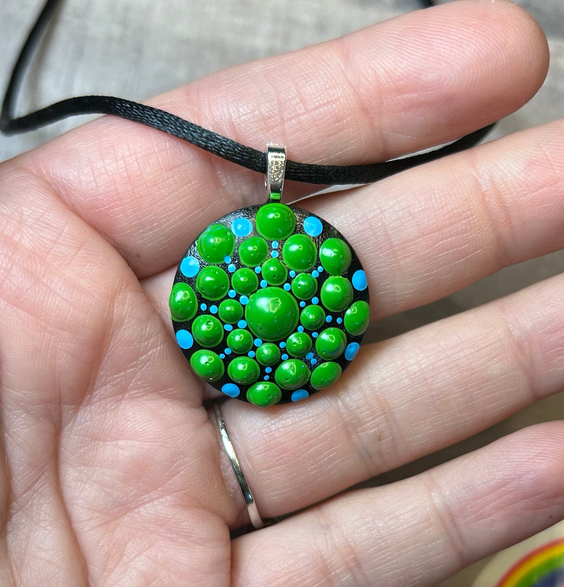 CUSTOM ORDER 1" Dot Mandala Wooden Pendant BY Lydia May image 1
